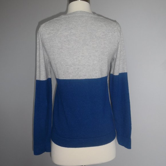 J. Crew Intarsia Polar Bear Wool Blend Striped Blue Pullover Sweater E4916 - Picture 5 of 9